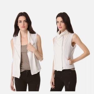 Vince‎ White Vest Asymmetric Moto